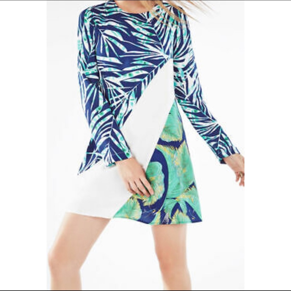 BCBG MAXAZRIA DRESS TILLI BLUE WHITE